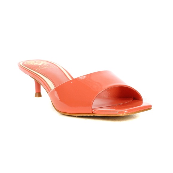 NWOT Vince Camuto Faiza Peach Pop Heeled Sandals - Picture 2 of 4
